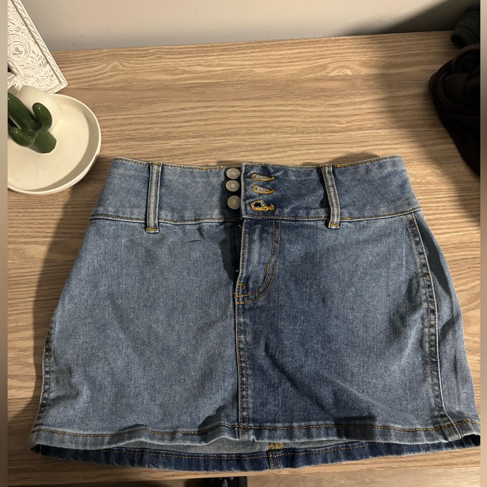 Dark denim mini skirt